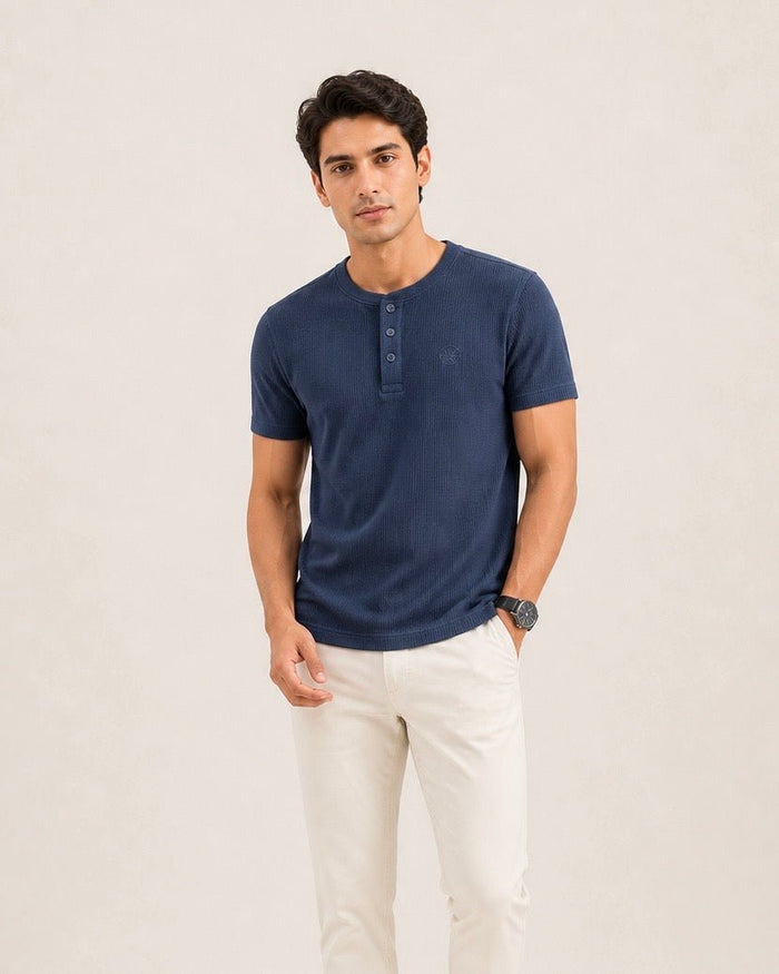 Textured Henley Tee