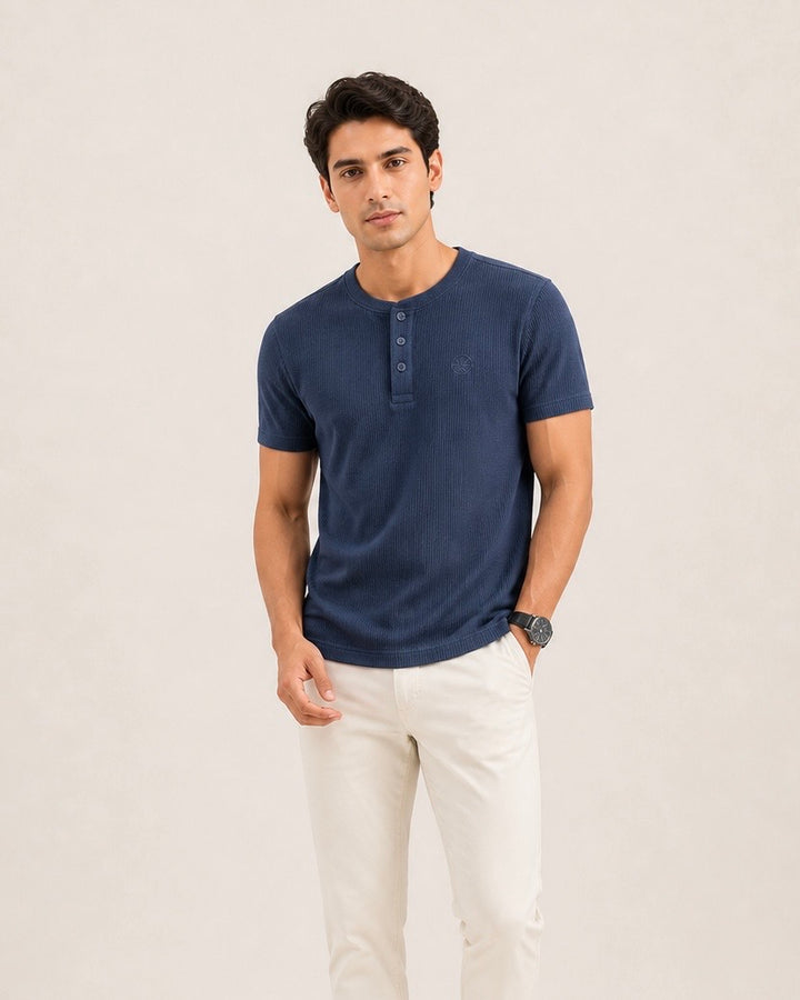 Textured Henley Tee