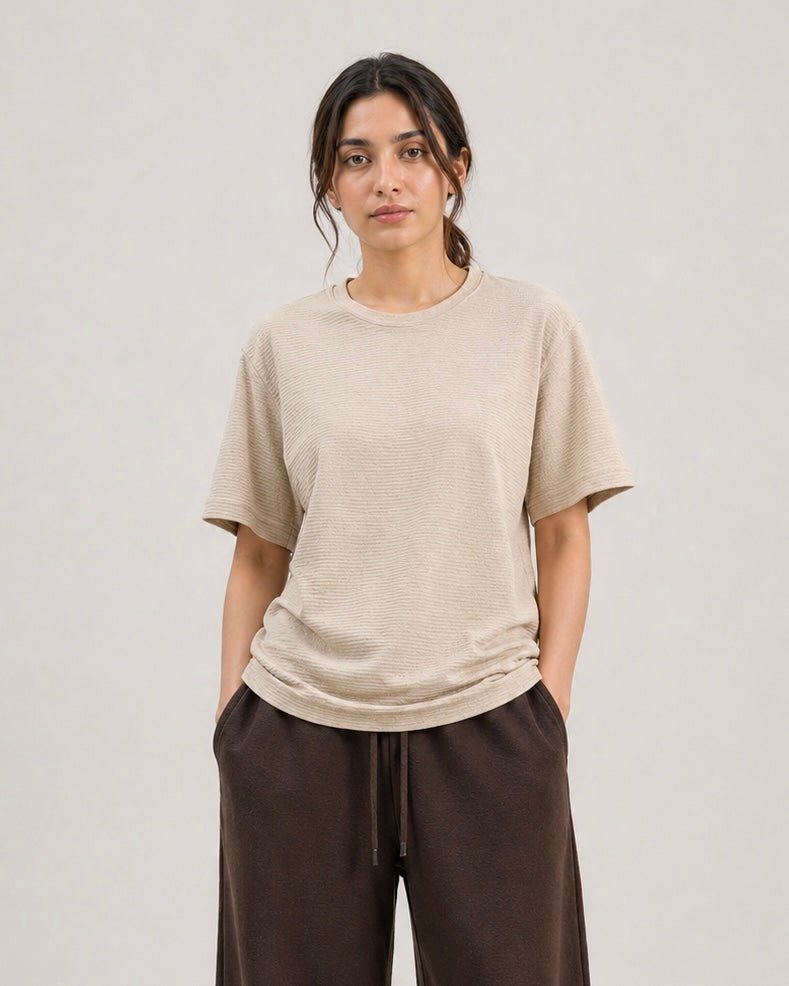 Women Crinkle Textured Tee - Aurorafits Official