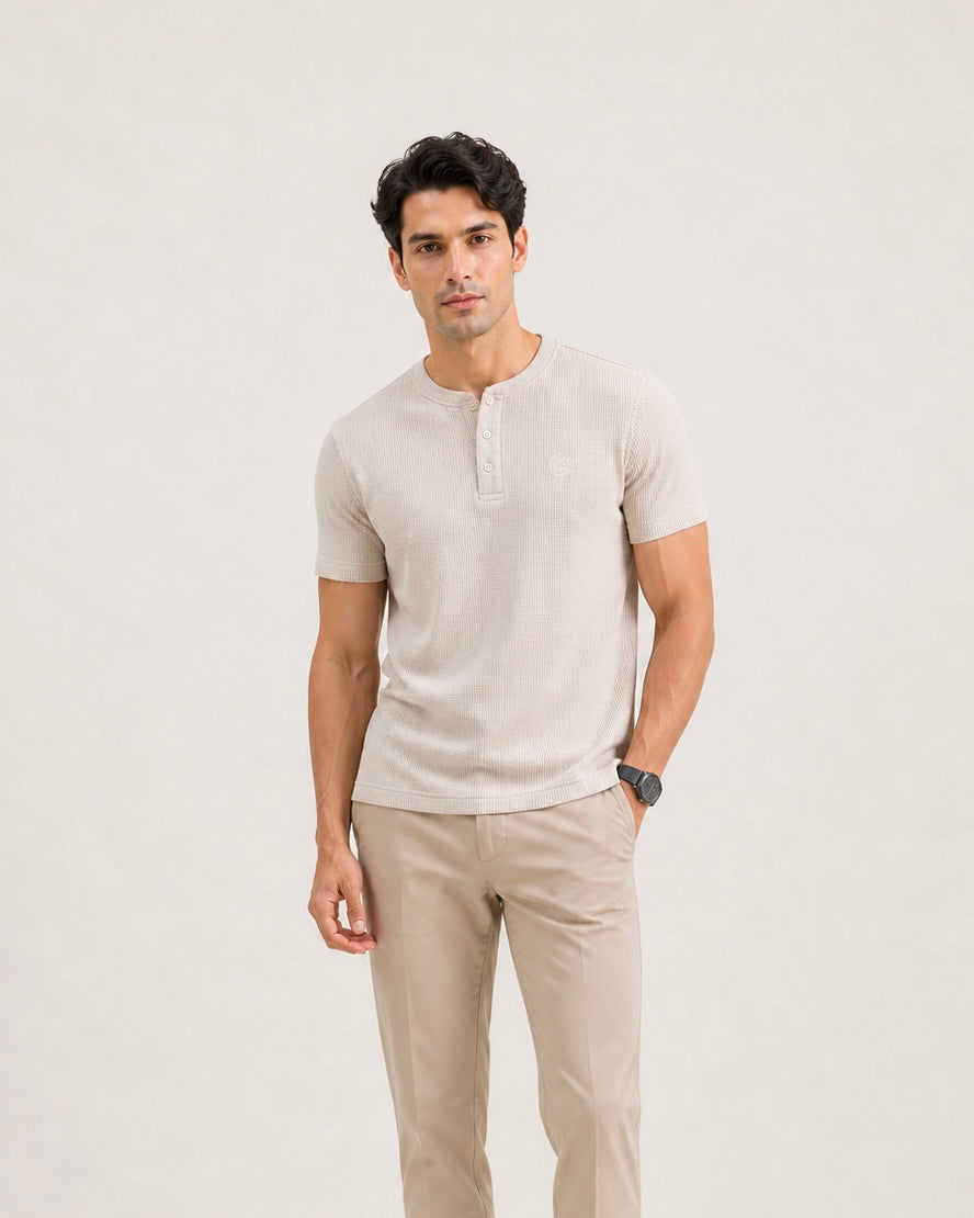 Textured Henley Tee