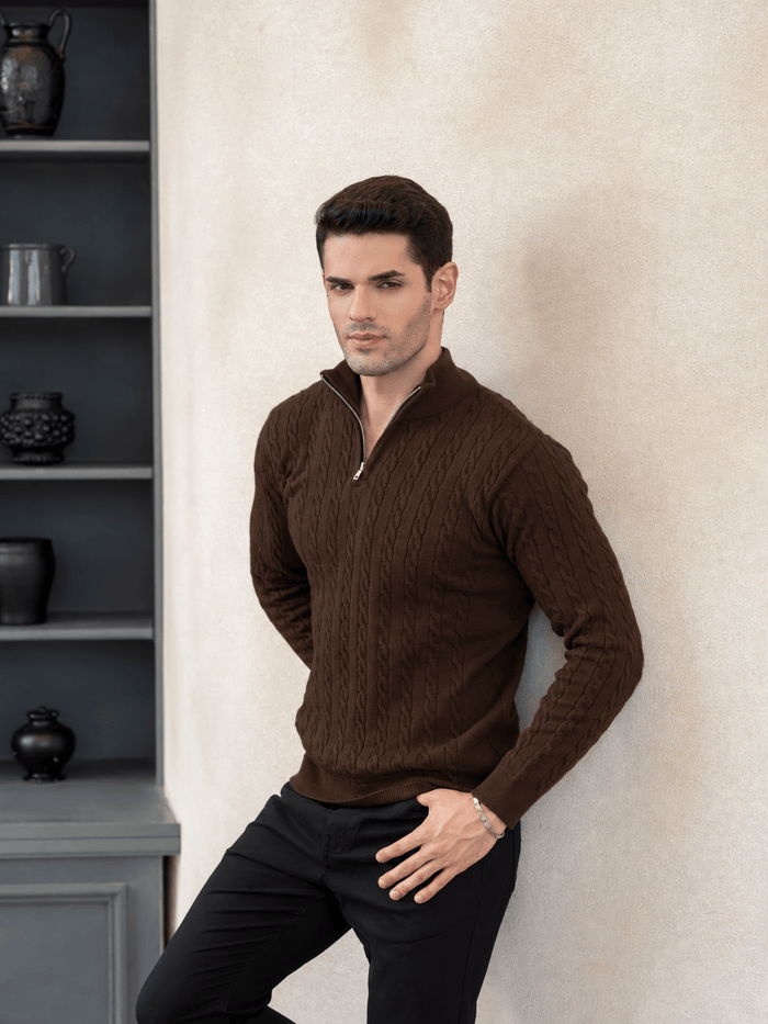 Cable Knit Quarter Zip