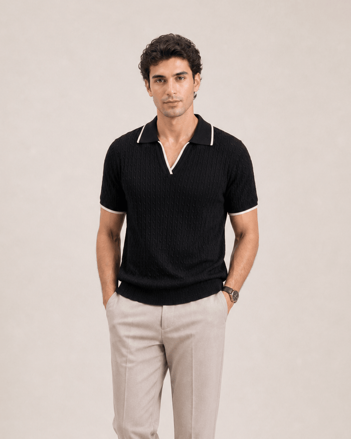 Cable Knit Polo
