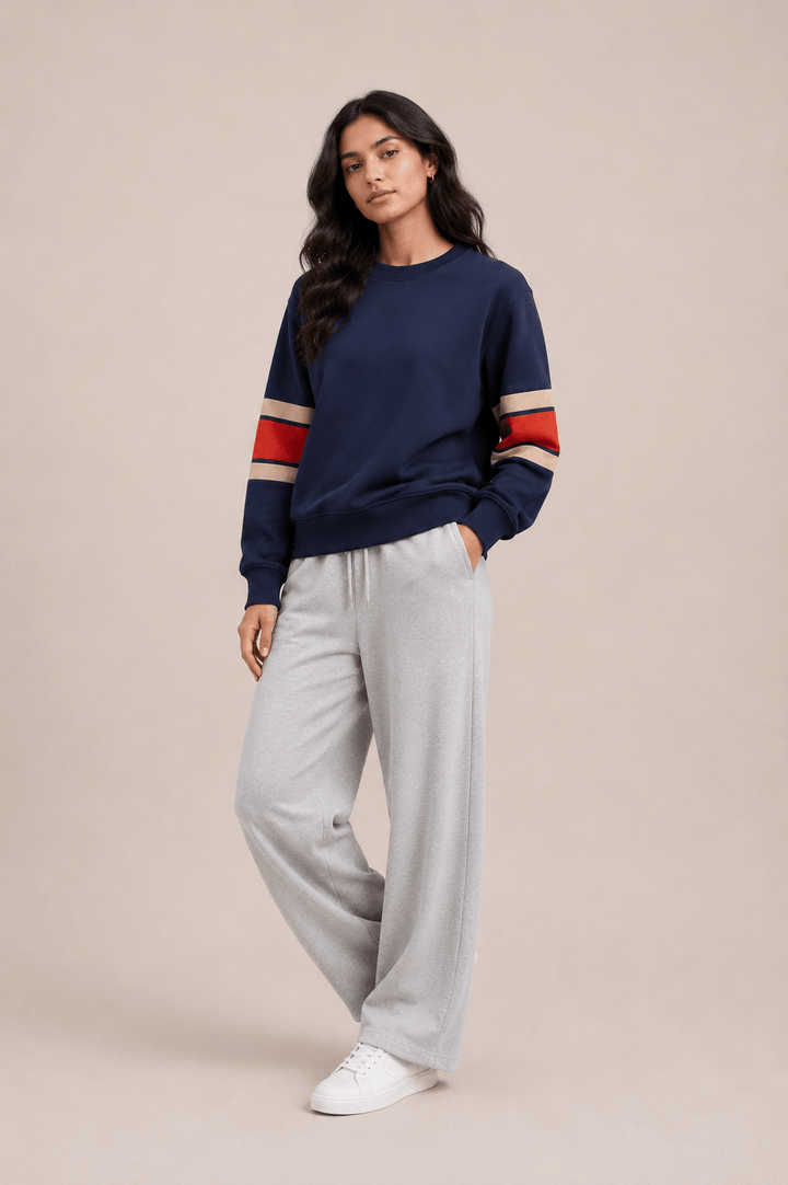 Women Contrast Terry Sweatshirt - Aurorafits Official