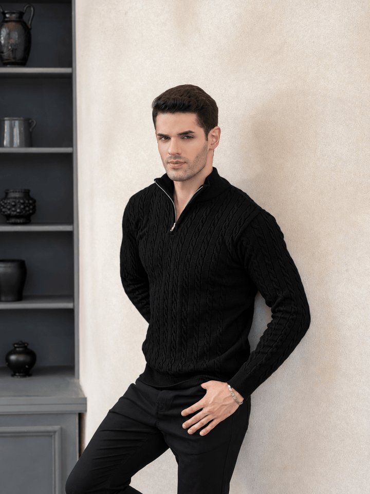 Cable Knit Quarter Zip - Aurorafits Official