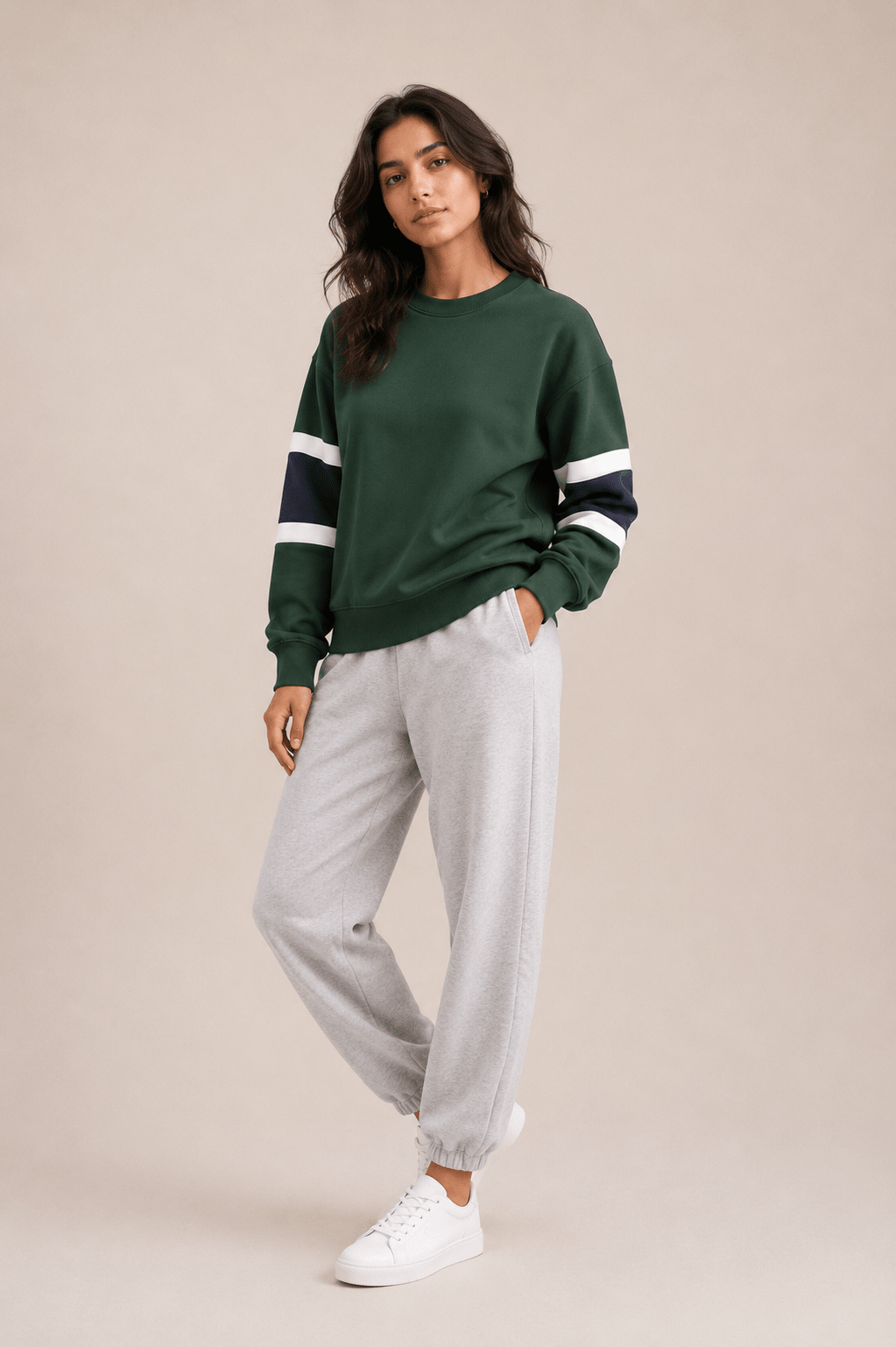 Women Contrast Terry Sweatshirt - Aurorafits Official