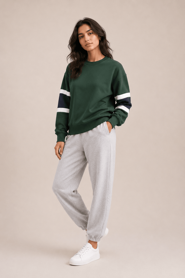 Women Contrast Terry Sweatshirt - Aurorafits Official