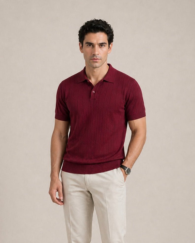 Linear Knit Polo - Aurorafits Official