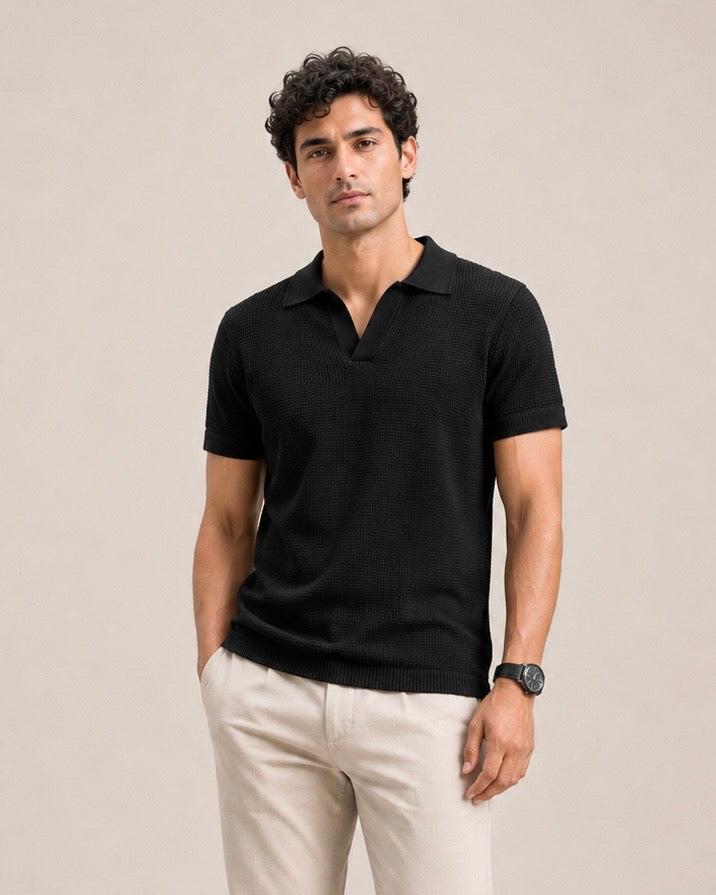 Textured Knit Polo