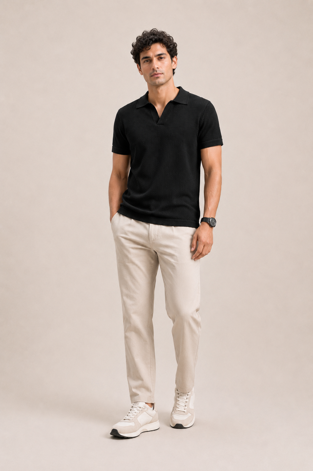 Textured Knit Polo