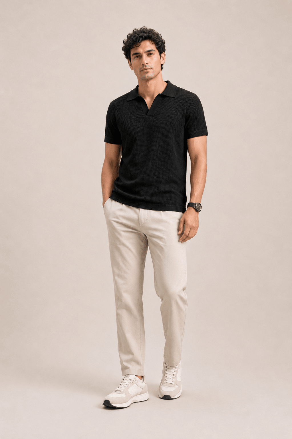 Textured Knit Polo - Aurorafits Official