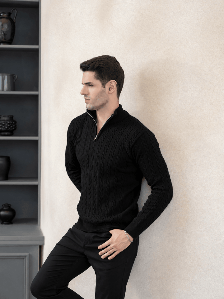 Cable Knit Quarter Zip - Aurorafits Official