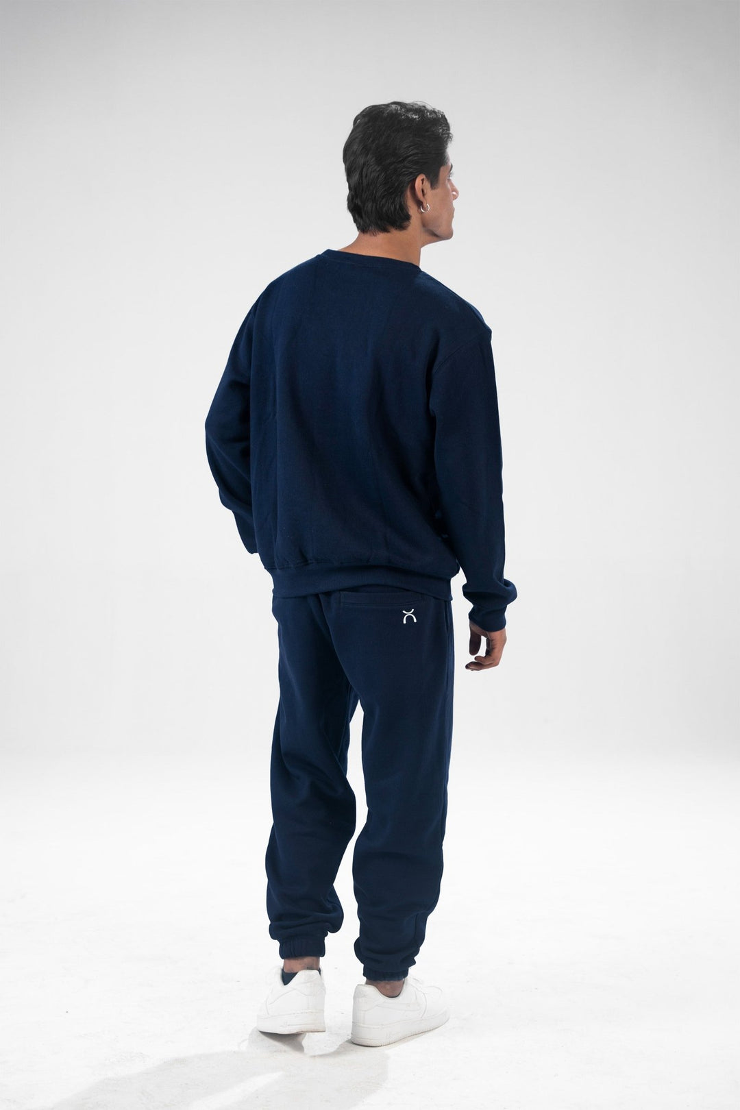 Navy Blue Oversized Fleece Sweatshirt - Aurorafitsofficial