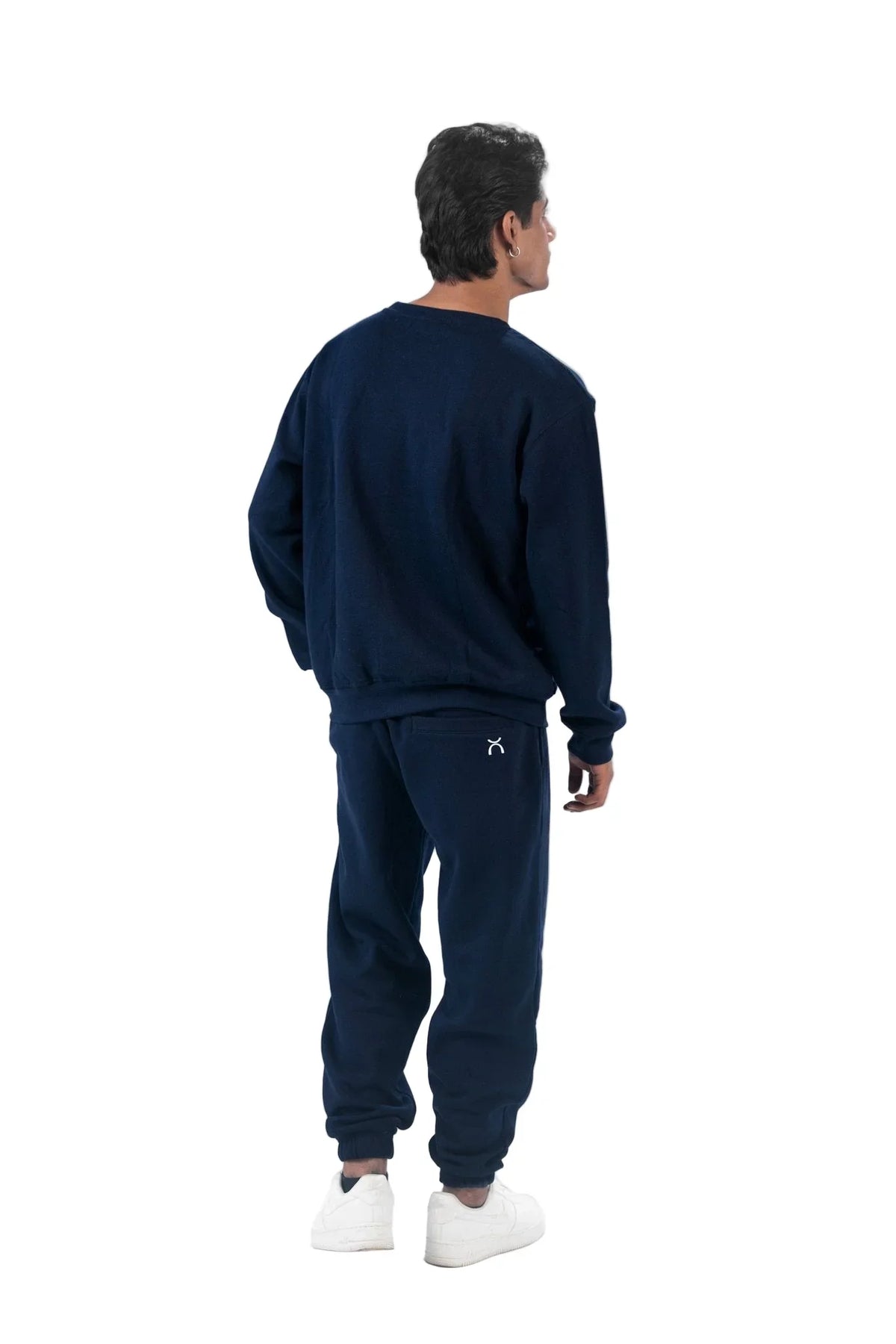 Navy Blue Oversized Fleece Sweatshirt - Aurorafitsofficial