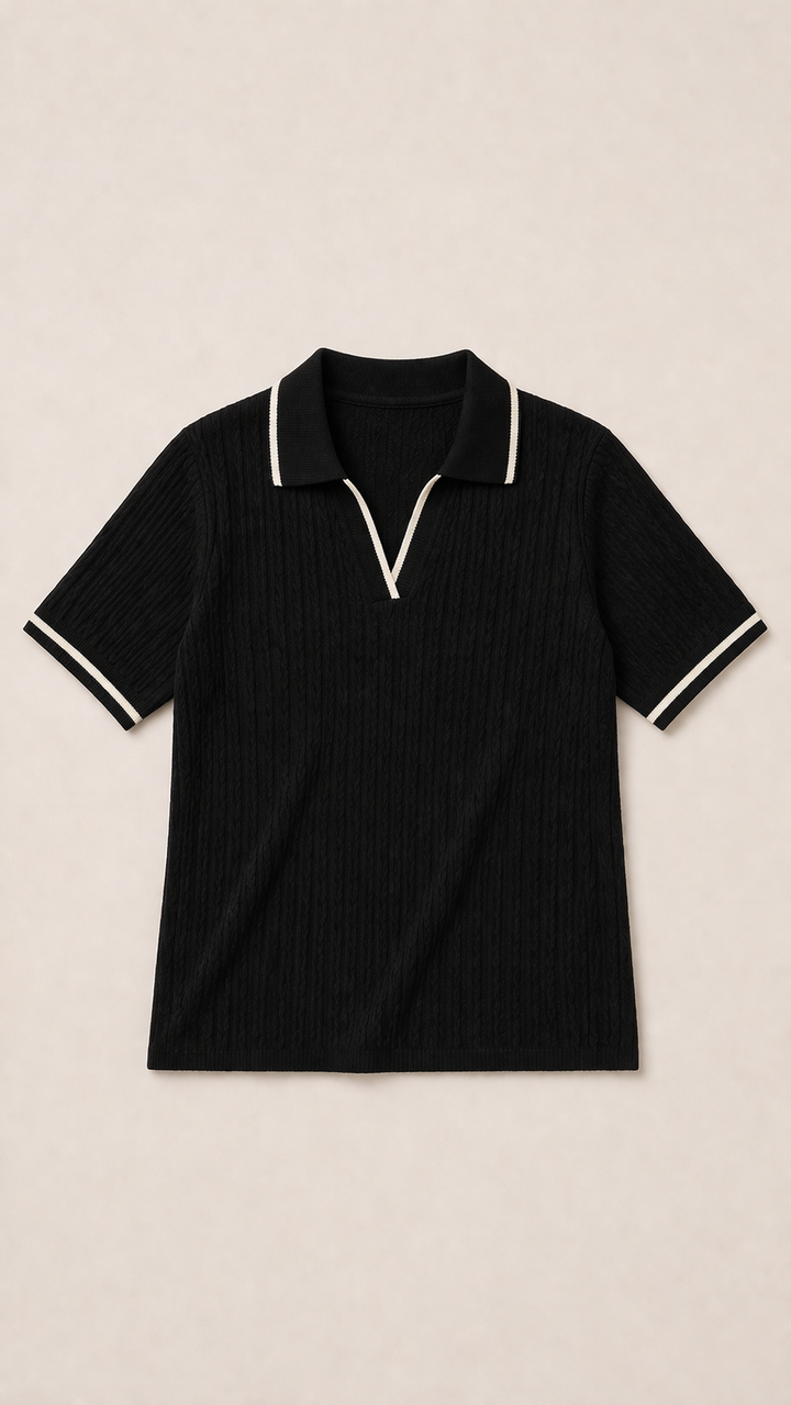 Cable Knit Polo