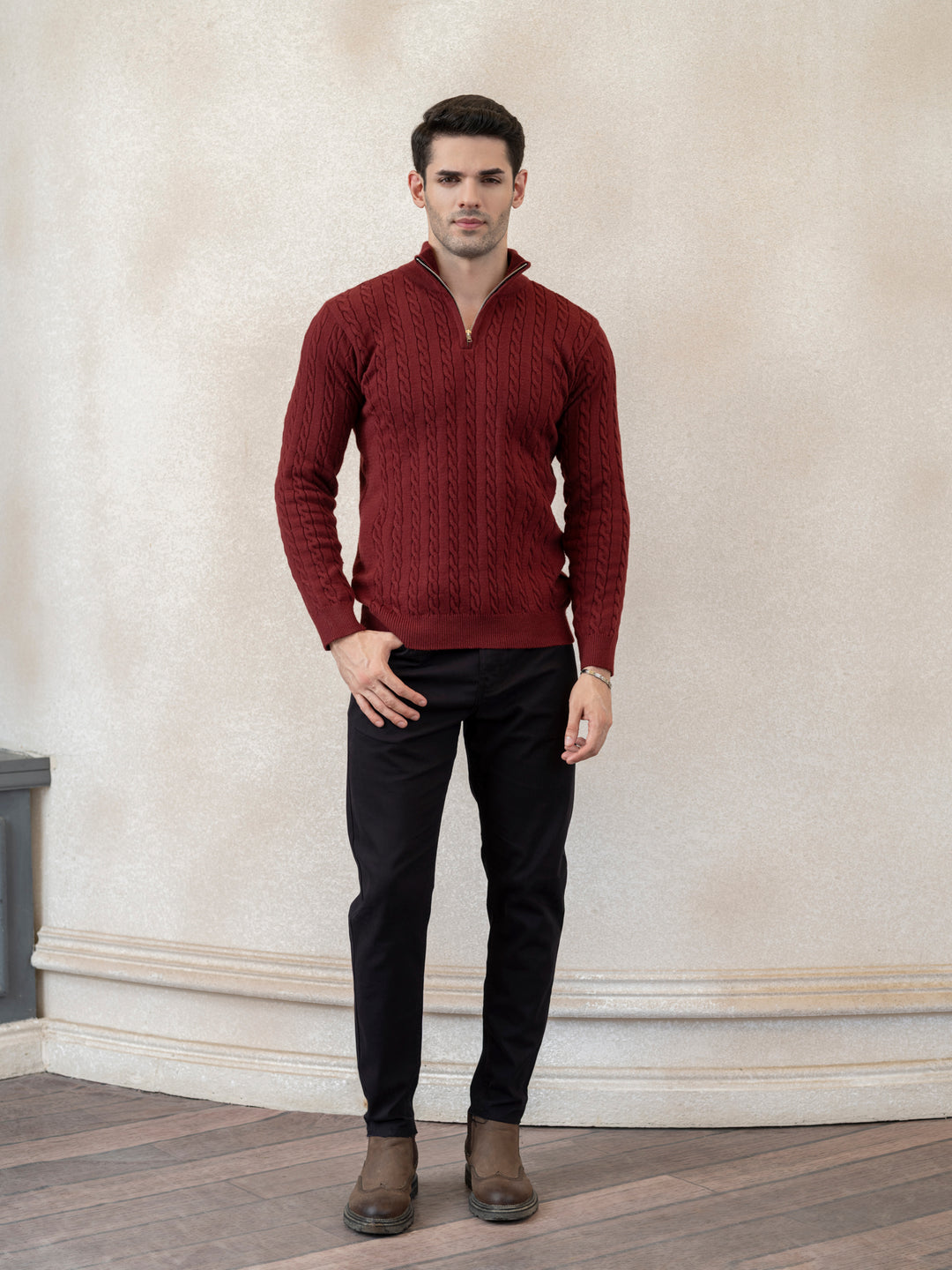 Cable Knit Quarter Zip - Aurorafits Official
