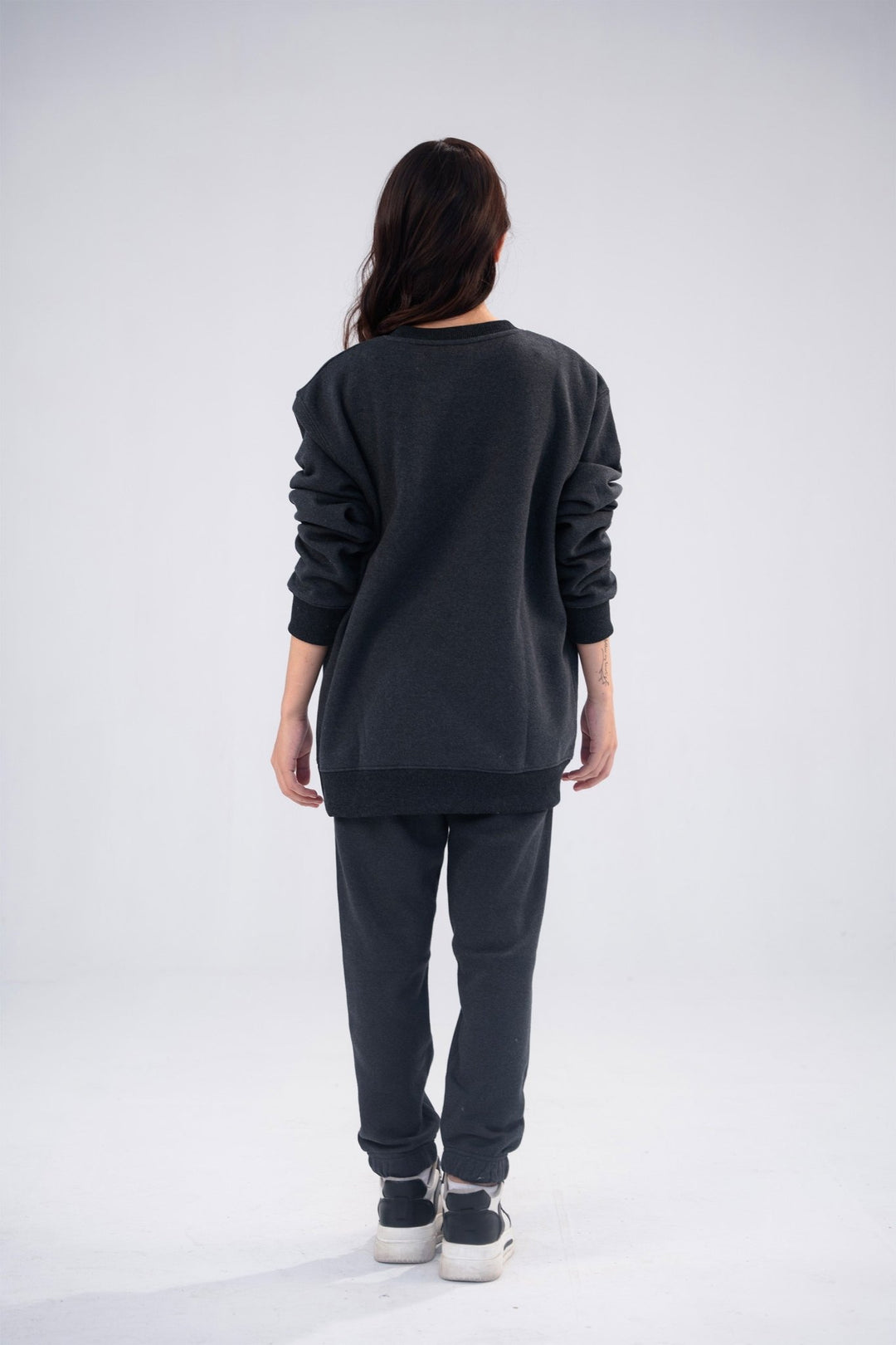 Women Charcoal Signature Print Sweatshirt - Aurorafitsofficial