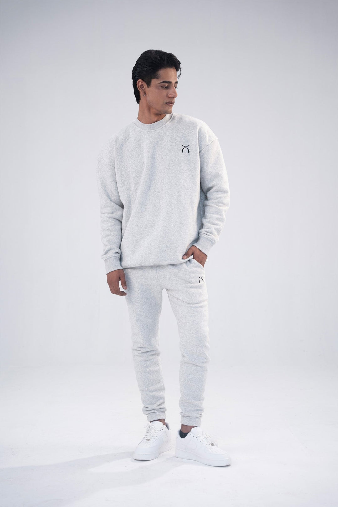 Heather Grey Oversized Fleece Sweatshirt - Aurorafitsofficial