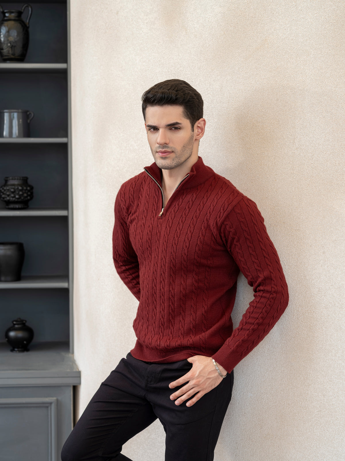 Cable Knit Quarter Zip - Aurorafits Official