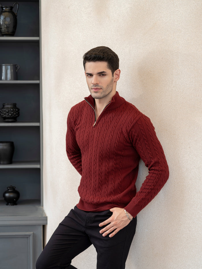 Cable Knit Quarter Zip