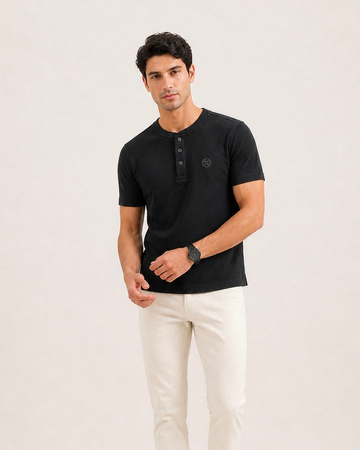 Textured Henley Tee