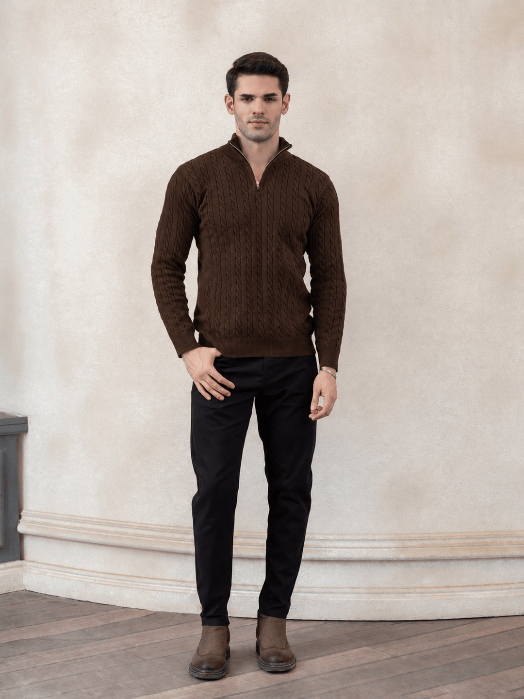 Cable Knit Quarter Zip - Aurorafits Official