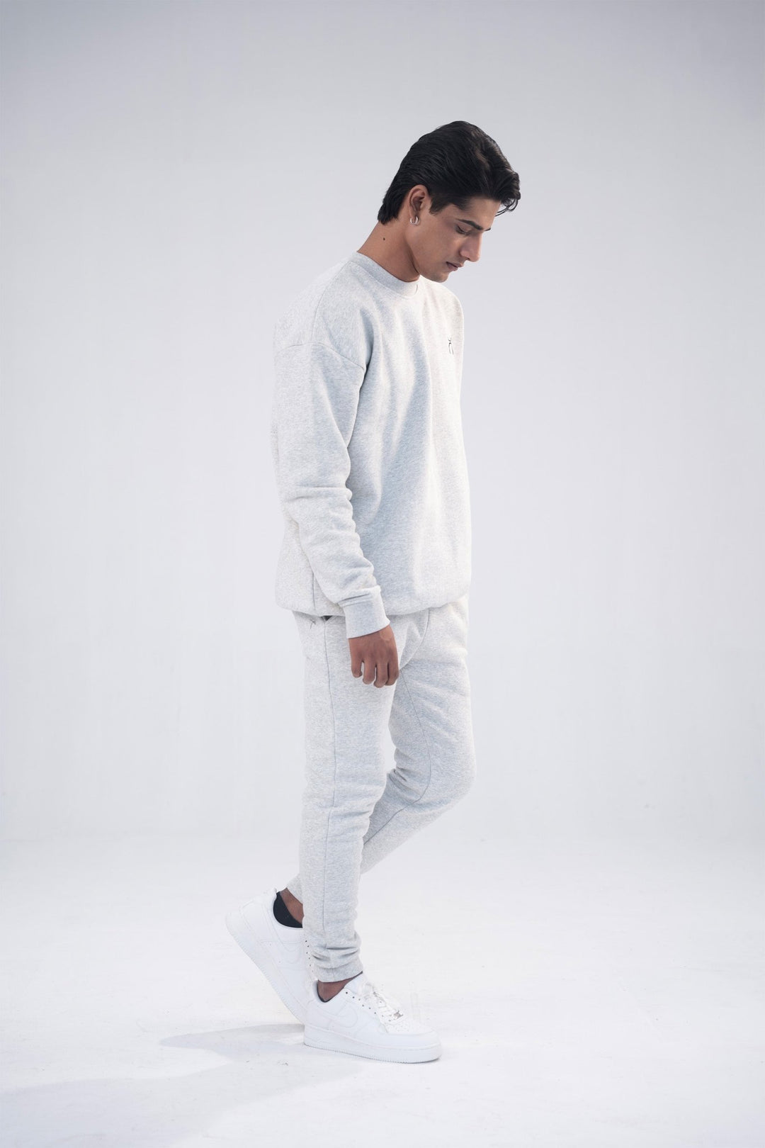 Heather Grey Oversized Fleece Sweatshirt - Aurorafitsofficial