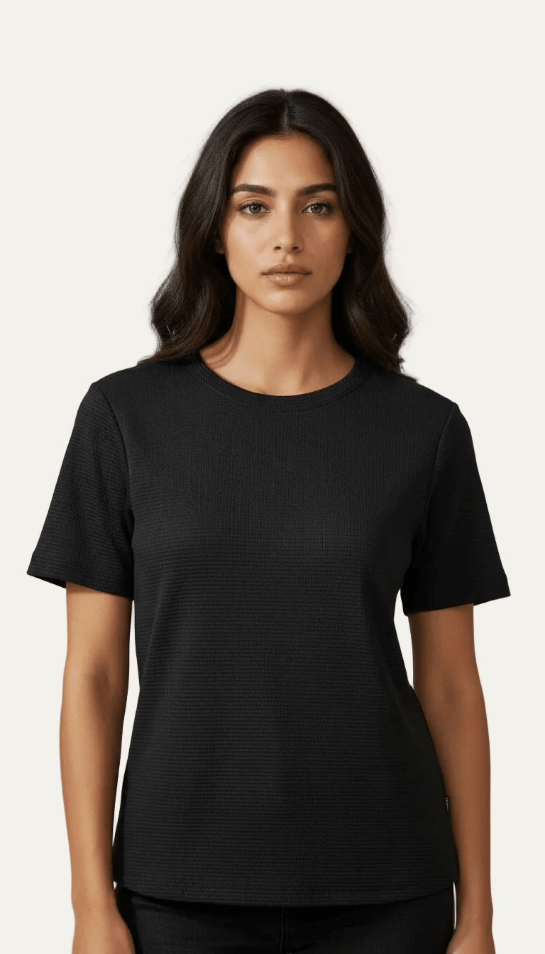 Women Crinkle Textured Tee - Aurorafits Official