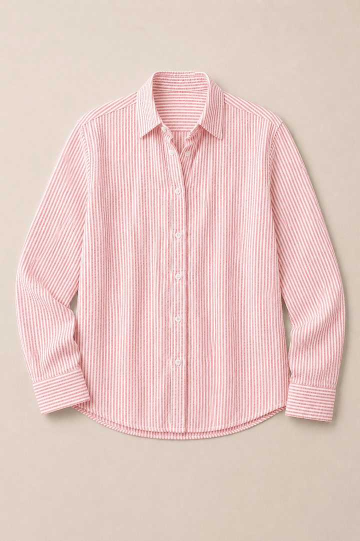 Linen - Blend Seersucker Shirt - Aurorafits Official