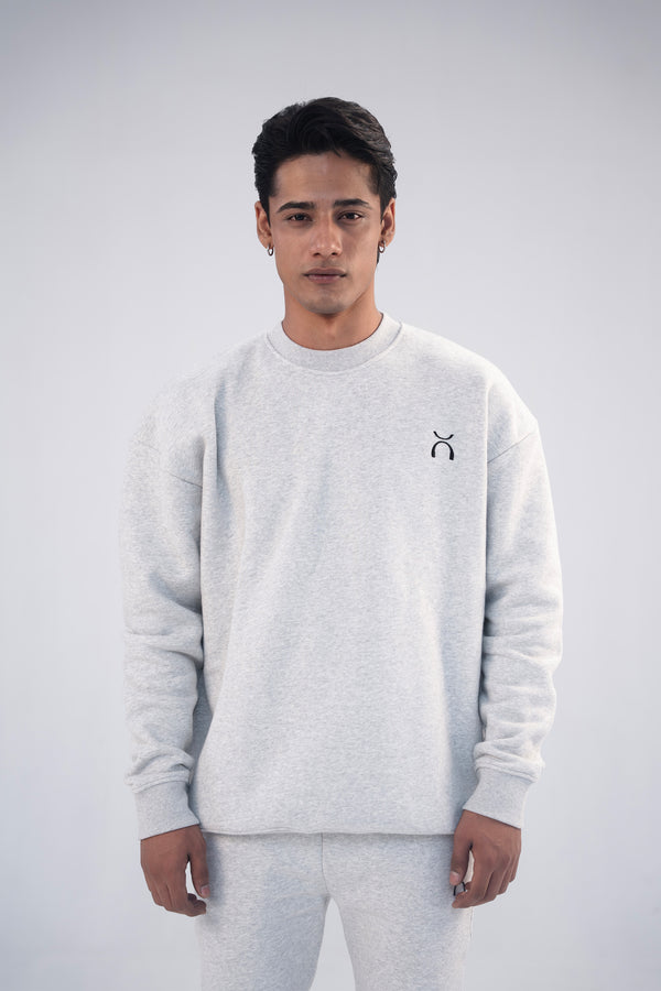 Heather Grey Oversized Fleece Sweatshirt