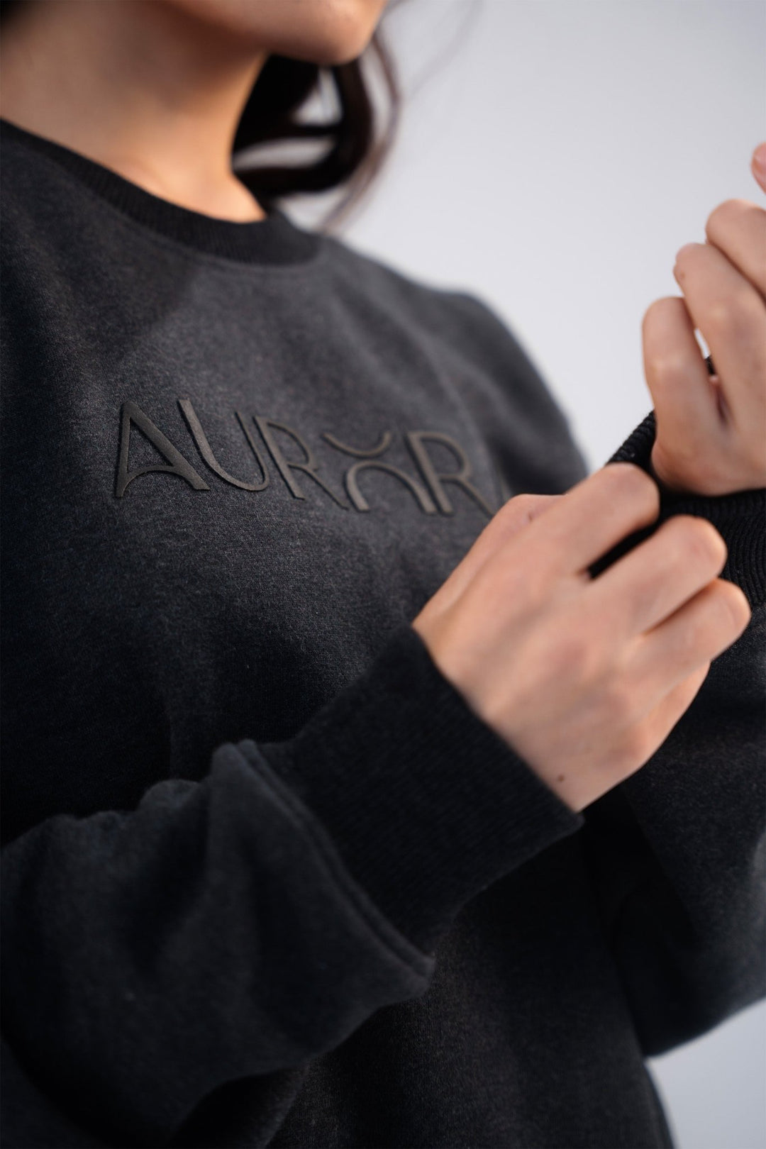 Women Charcoal Signature Print Sweatshirt - Aurorafitsofficial