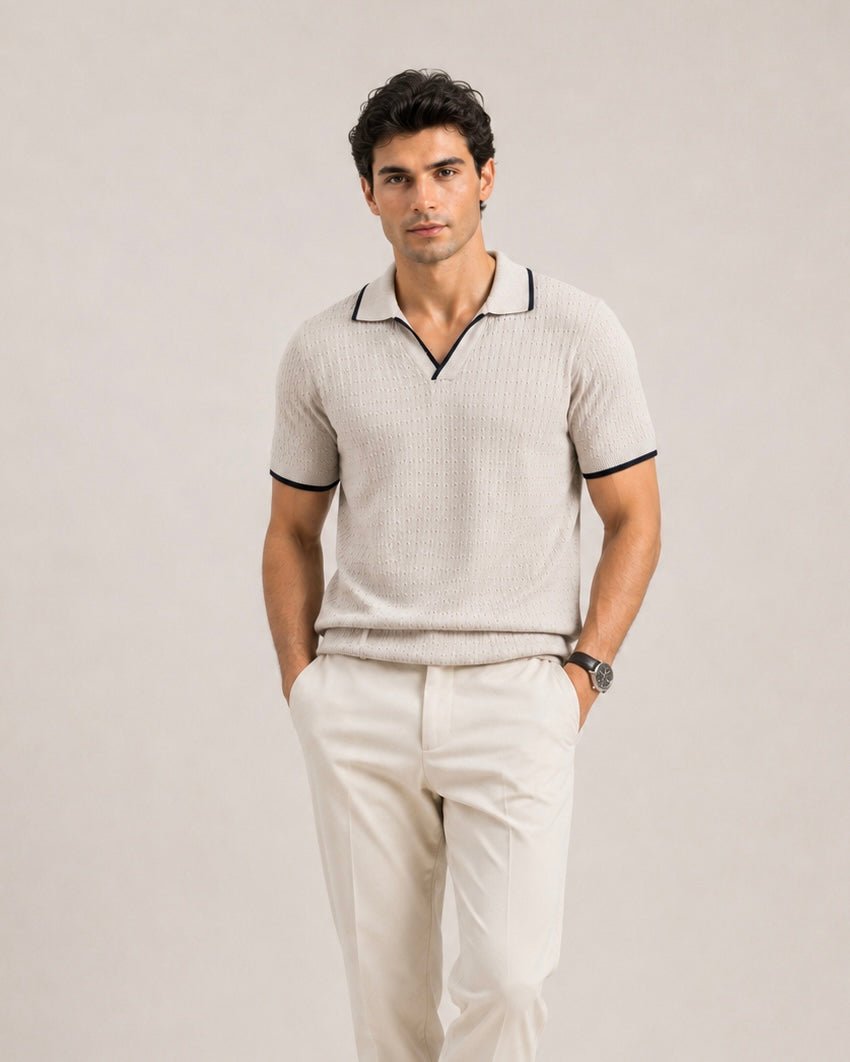 Cable Knit Polo - Aurorafits Official