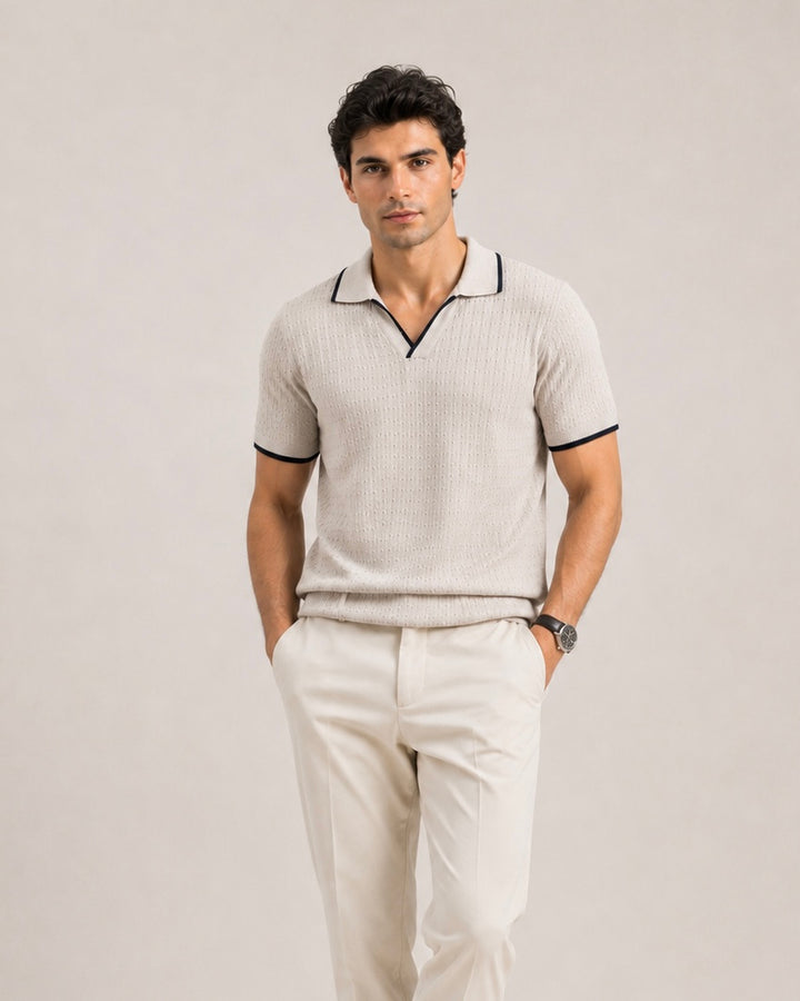 Cable Knit Polo