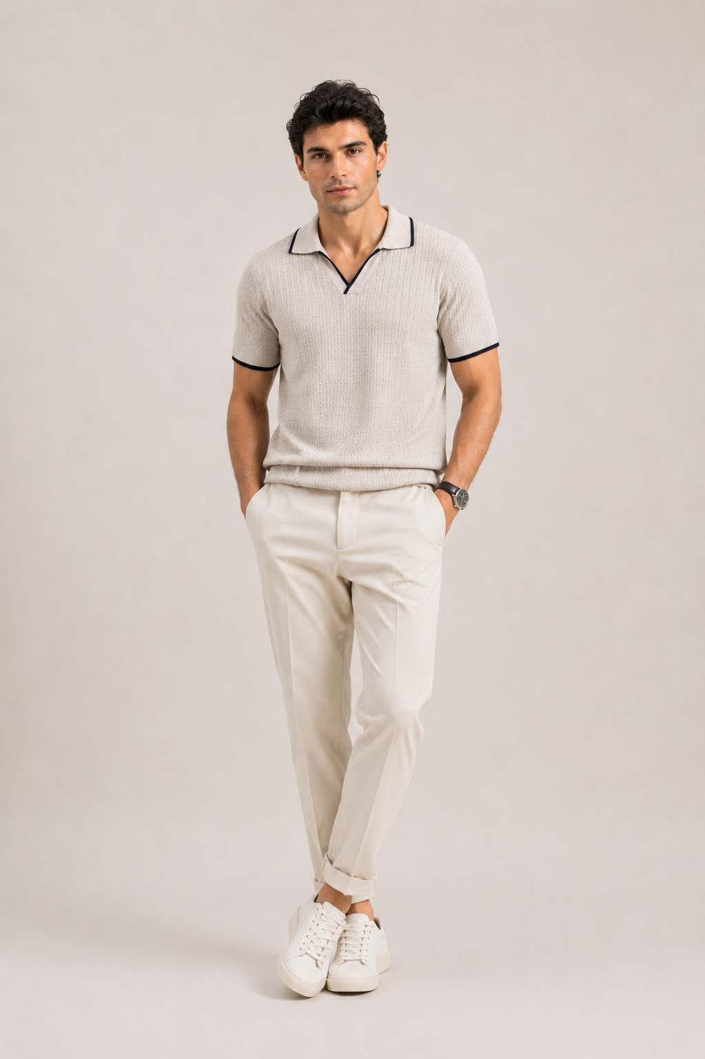 Cable Knit Polo