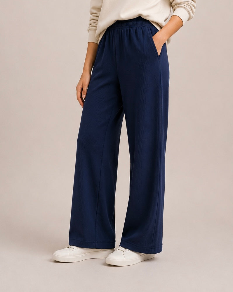 Women Textured Wide Leg Pants