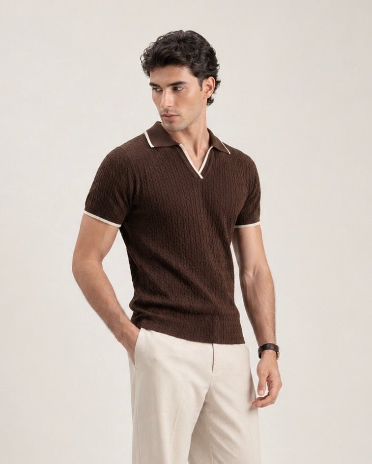 Cable Knit Polo - Aurorafits Official