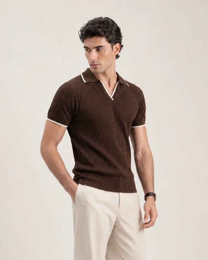 Cable Knit Polo