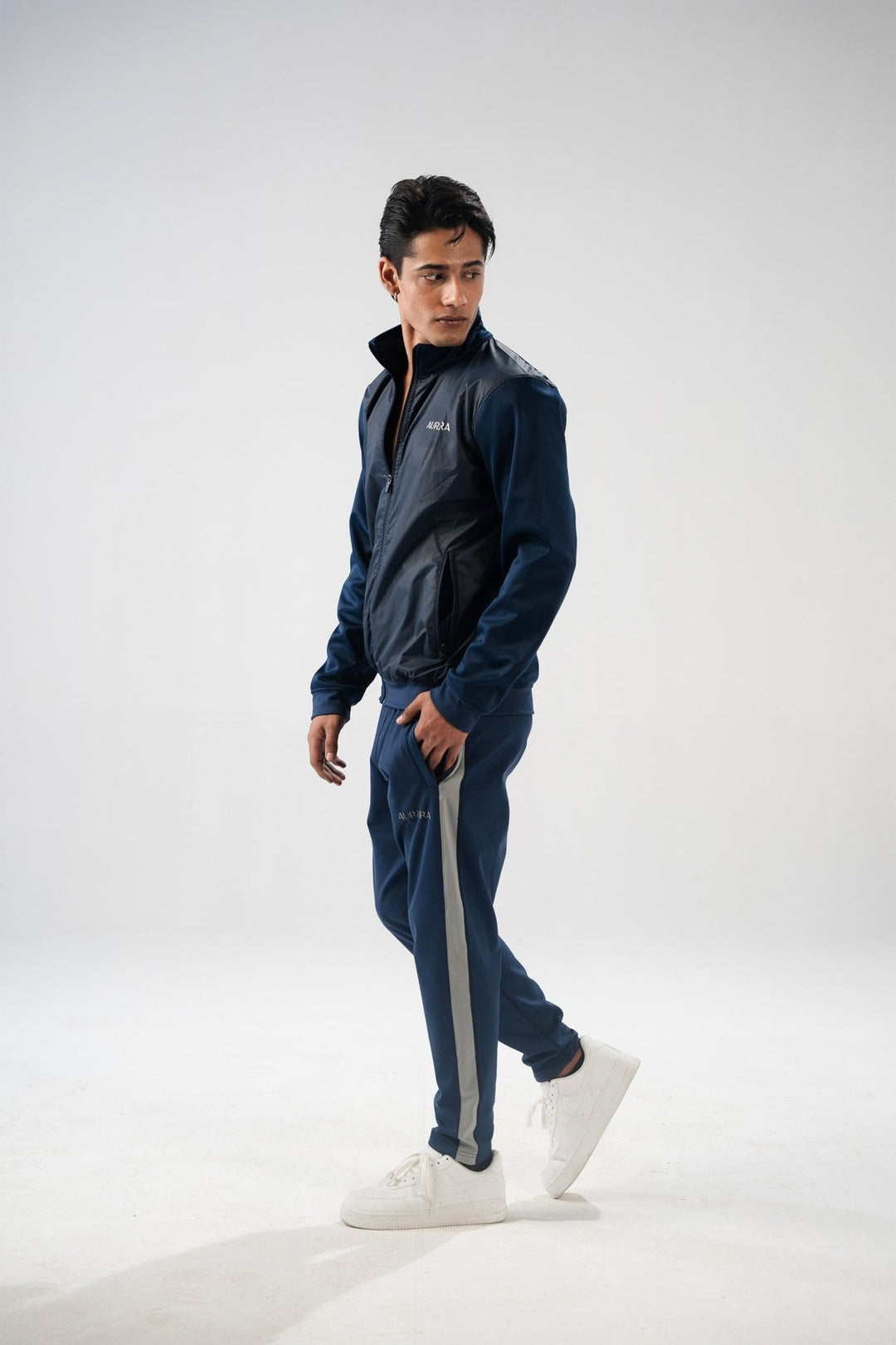 Navy Blue Hybrid Shell Essential Jacket - Aurorafitsofficial