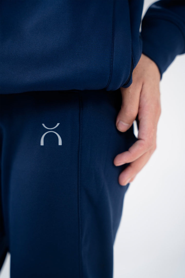 Women Navy Blue Reflective Essential Tracksuit - Aurorafitsofficial