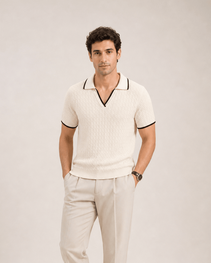 Cable Knit Polo