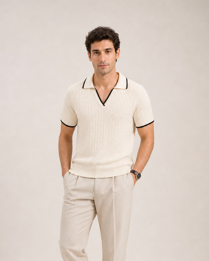 Cable Knit Polo