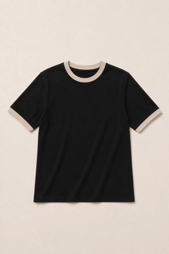 Women Contrast Trim Tee - Aurorafits Official