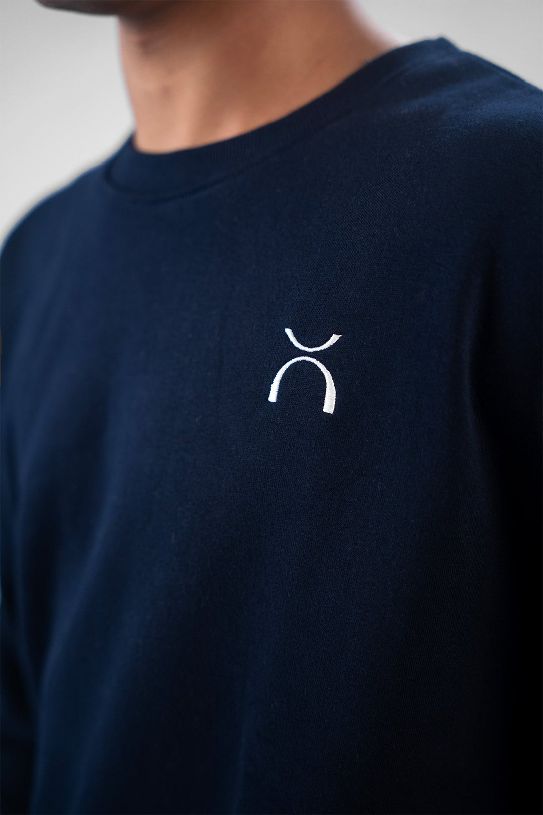 Navy Blue Oversized Fleece Sweatshirt - Aurorafitsofficial