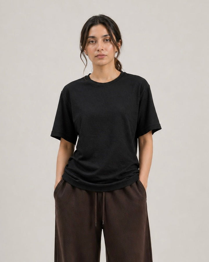 Women Crinkle Textured Tee - Aurorafits Official