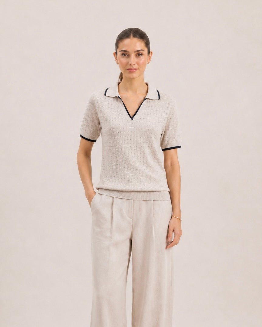 Women Cable Knit Polo - Aurorafits Official