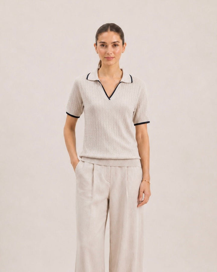 Women Cable Knit Polo - Aurorafits Official