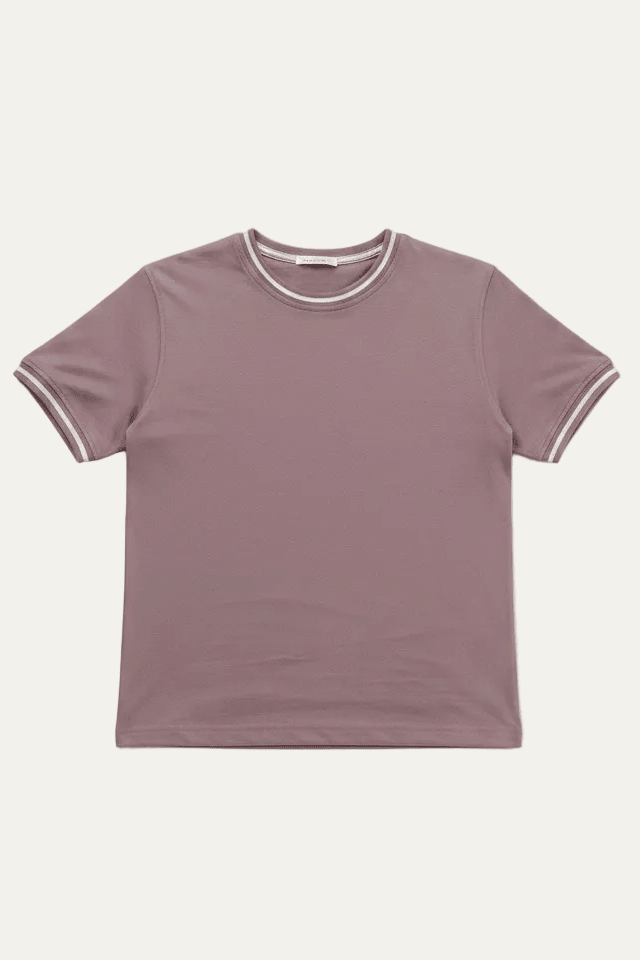 Women Contrast Tipped Tee - Aurorafits Official