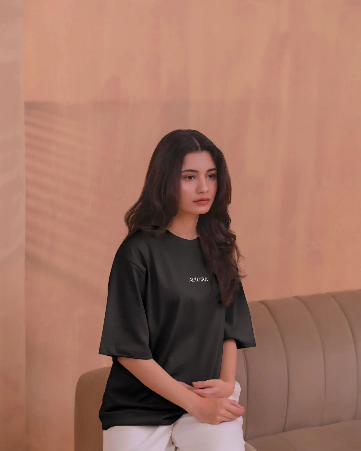 Beige Women Essential Print Tee - Aurorafits Official