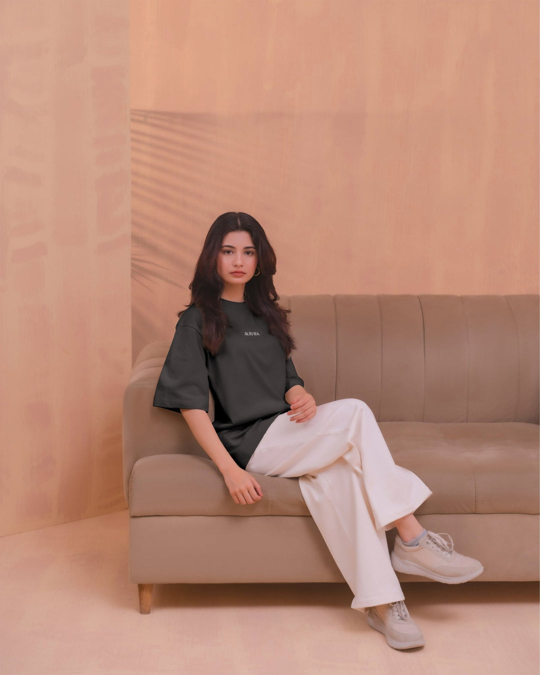 Beige Women Essential Print Tee - Aurorafits Official
