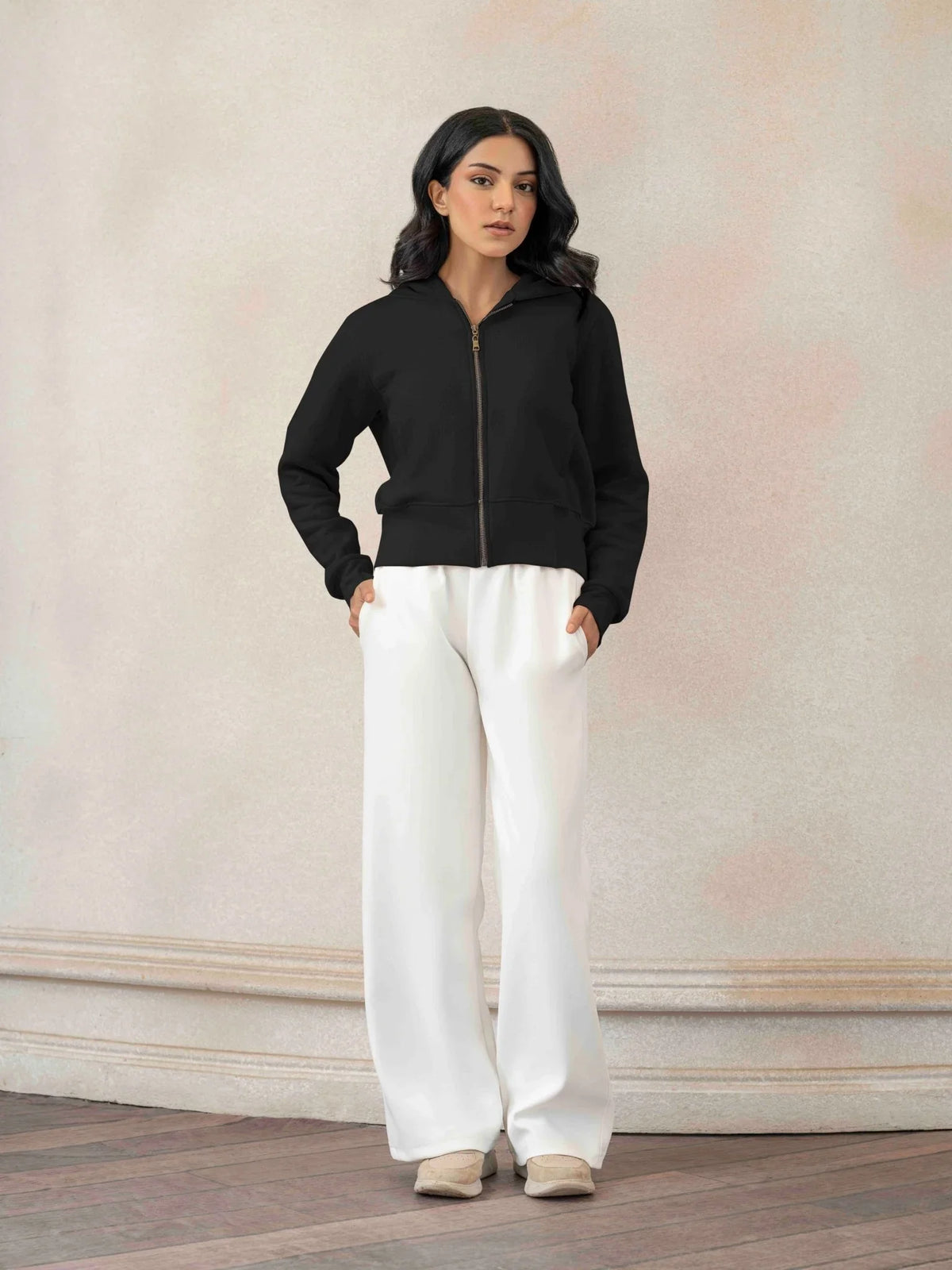 Women Cropped Full - Zip Hoodie - Aurorafits Official