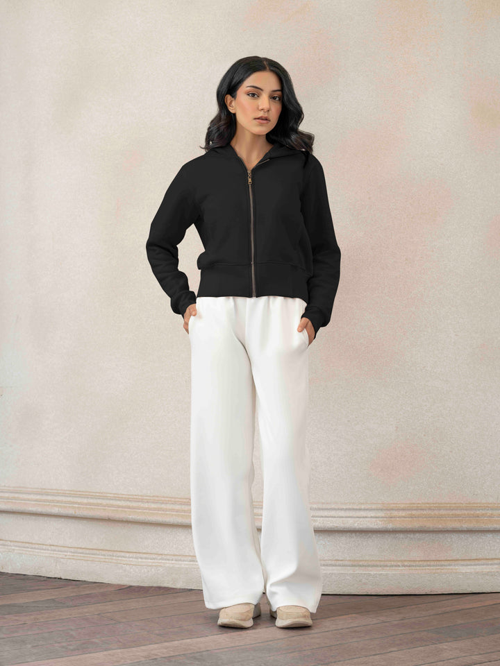 Women Cropped Full-Zip Hoodie